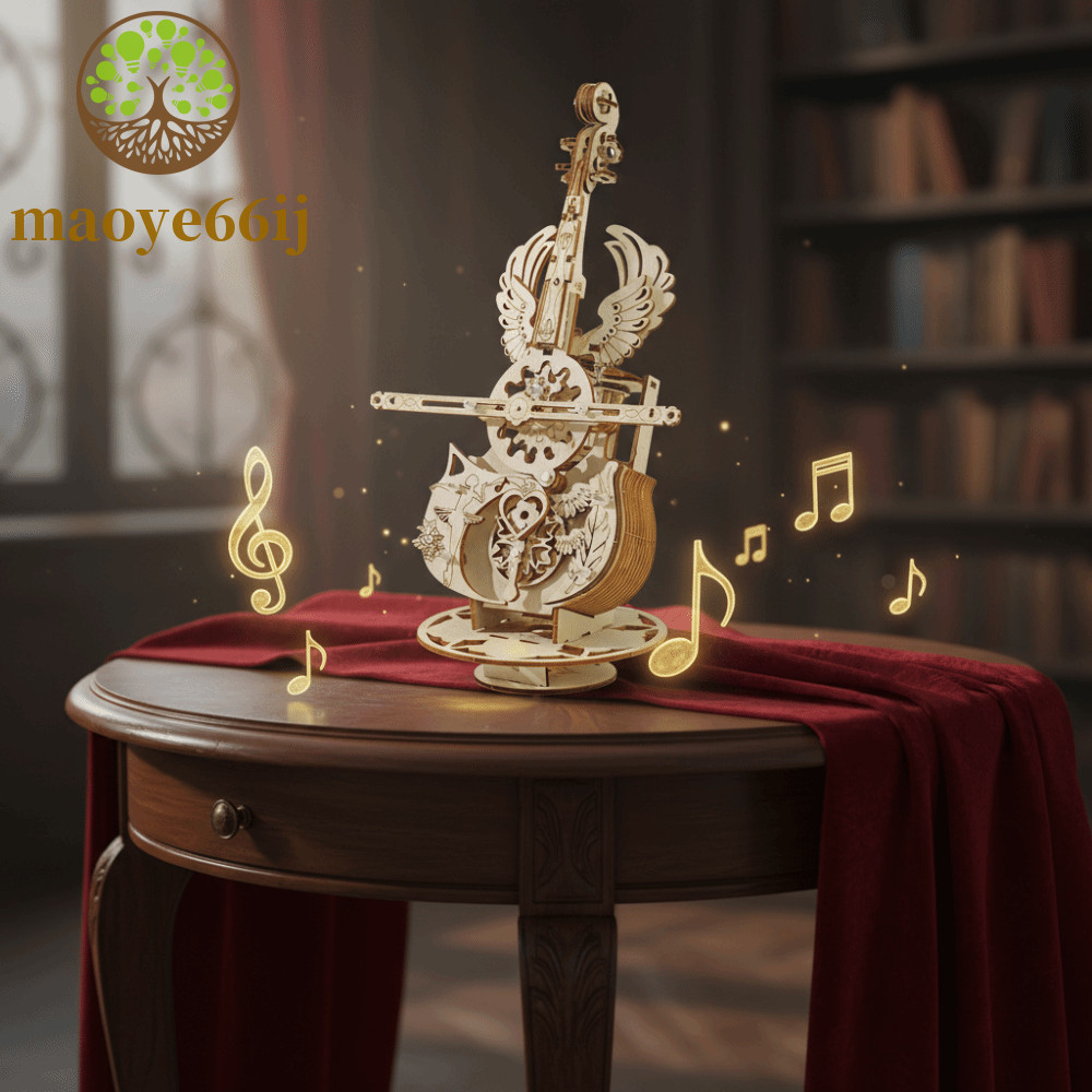 Modelo De Violoncelo MAOYE66 , Instrumento De Design DIY Para Construção De Quebra-Cabeça 3D , Caixa De Música Graffiti