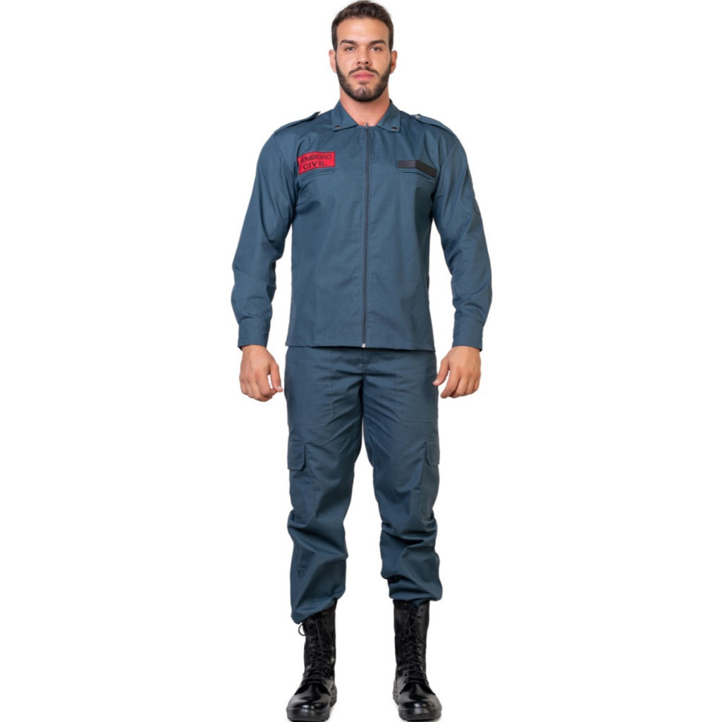 Farda Uniforme De Bombeiro Civil Manga Longa Ripstop