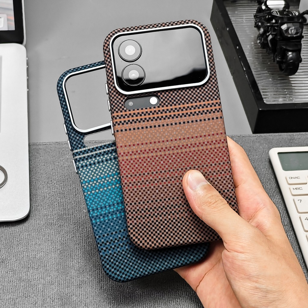 Capa De Telefone Magnética De Fibra Kevlar Luminosa Tecido Fosco Completa Anti-Queda Para Xiaomi 17 Pro Max 17 Ultra