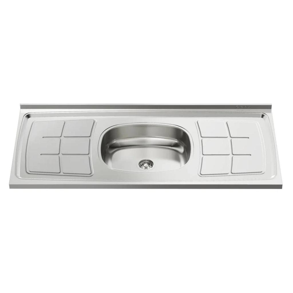 Pia de Cozinha com Cuba e Válvula Bali 120cm Aço Inox - Ghel Plus