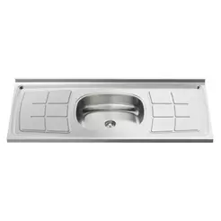 Pia de Cozinha com Cuba e Válvula Bali 120cm Aço Inox - Ghel Plus