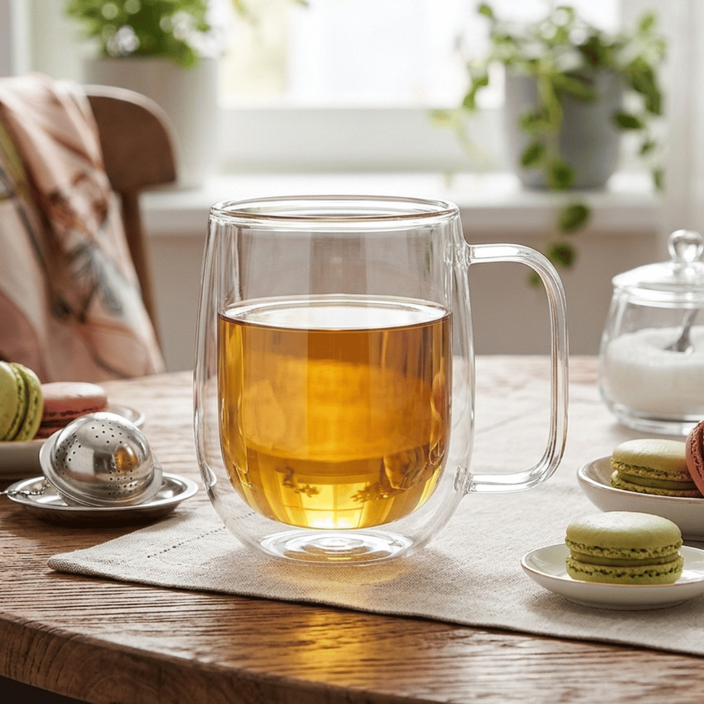 Caneca de Vidro 320m Xícara Parede Dupla Elegante - Wincy / Casa / Café e Chá / Cozinha / Servir