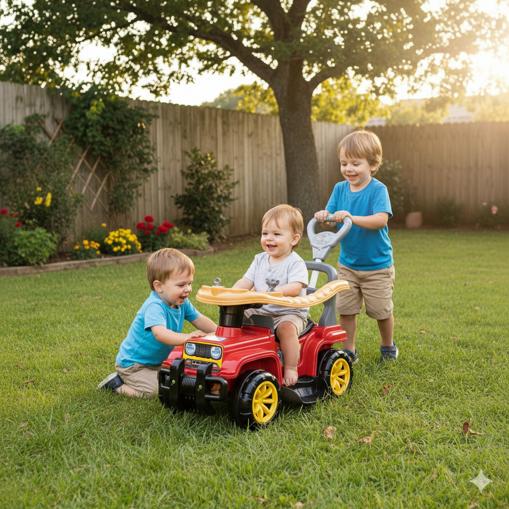 Quadriciclo infantil passeio varios modelos pedal guia empurrar seguro conforto duravel