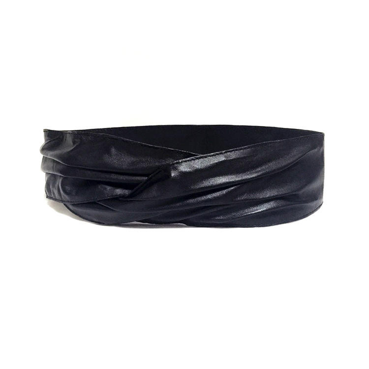 Cártamo prata bétula dupla face couro genuíno plissado pele de carneiro único círculo Velcro cinto vestido cinto largo