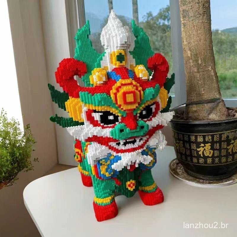 Pixiu e Kirin extra grandes, compatíveis com blocos de Lego, são um quebra-cabeça artesanal desafiador e um presente edu