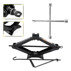 Kit Emergencial Carro Chave De Roda Cruz Macaco Tipo Sanfona