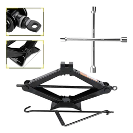 Kit Emergencial Carro Chave De Roda Cruz Macaco Tipo Sanfona
