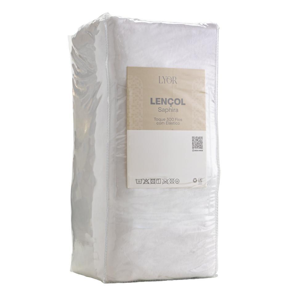 Lençol Elástico Hotel Saphira Casal Toque 300 Fios Branco
