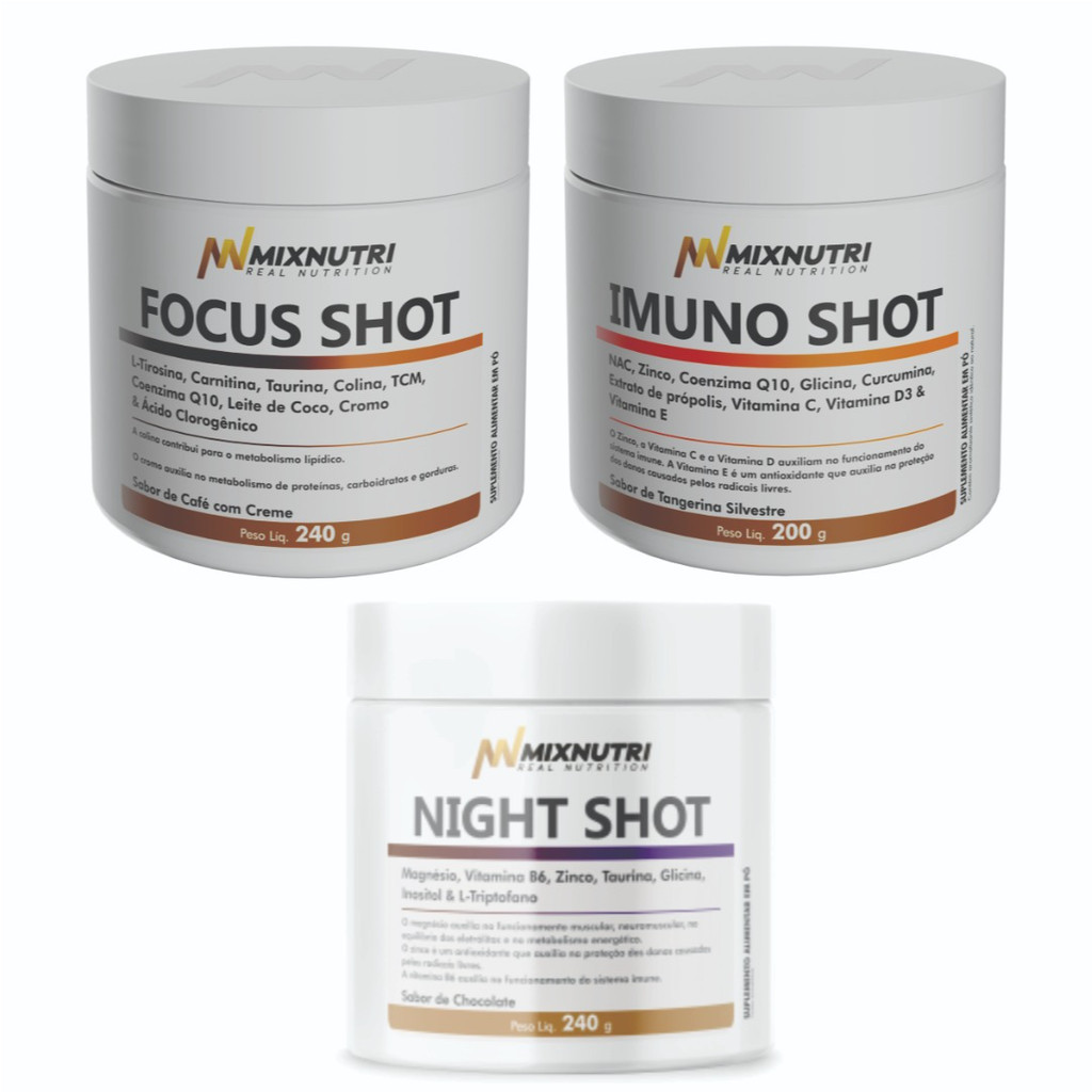 Kit Shots Funcionais Imunidade Foco e Sono | Imuno Focus Night Shot