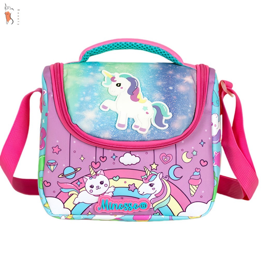 Lancheira Isolada Com Sorvete De Unicórnio-Bolsa Crossbody À Prova D'água Para Crianças