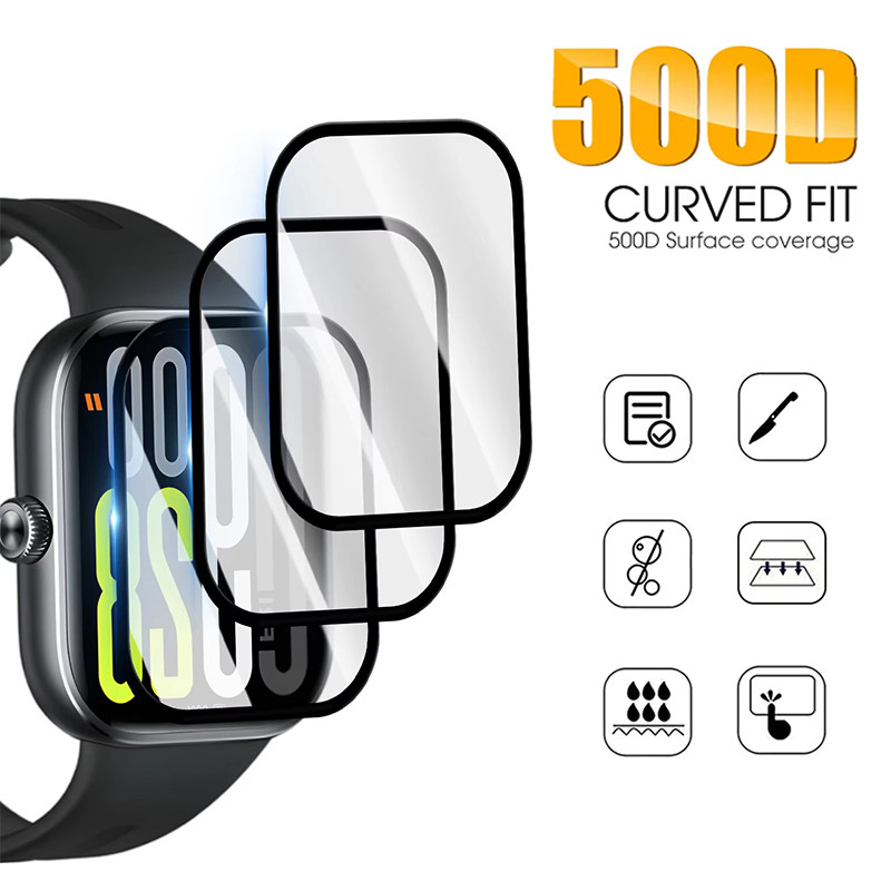 Película De Vidro /TPU Para Relógio Smartwatch Redmi watch 6 5 4/5 Active/3 Active/3 Lite Vidro Moderado De Acessórios