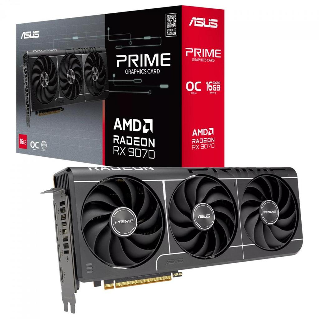 Placa de Vídeo Asus Prime AMD Radeon RX 9070 EVO OC Edition, 16GB, GDDR6, FSR, Ray Tracing