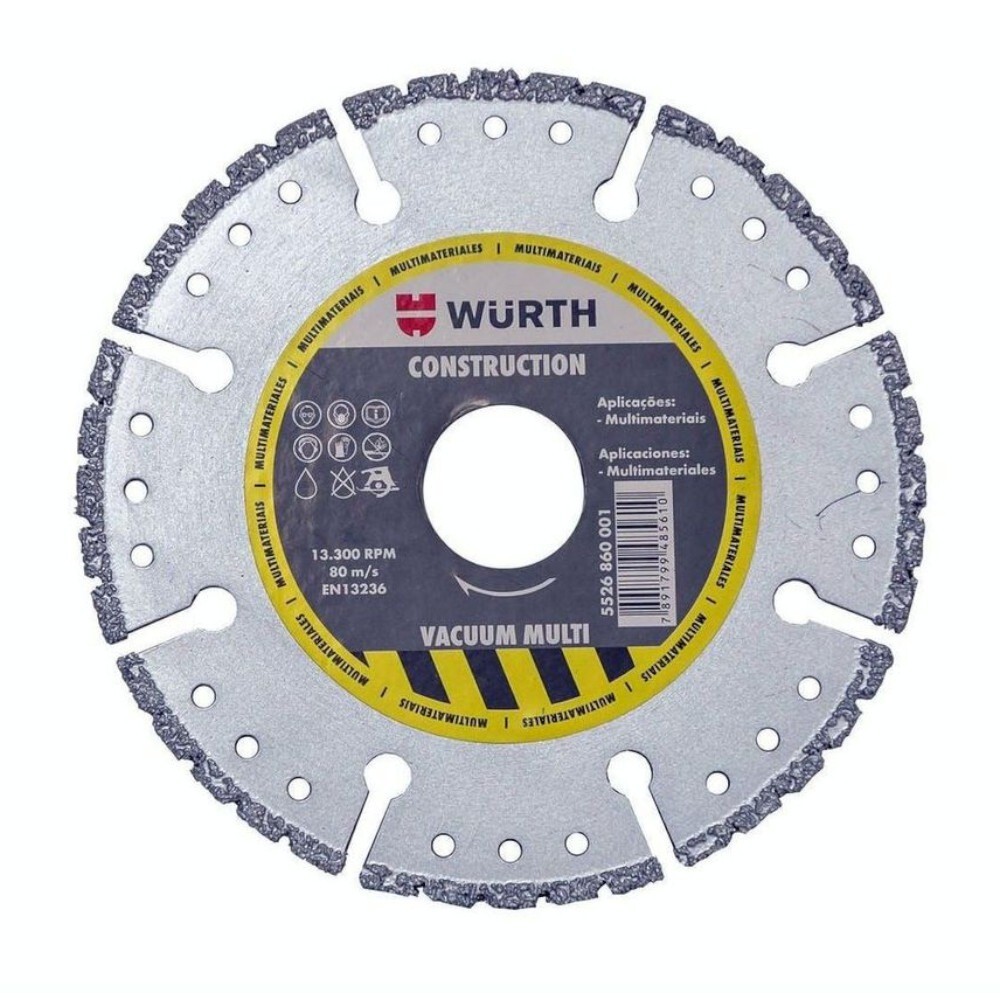 Disco diamantado segmentado 115 mm multimaterial Construction - Wurth