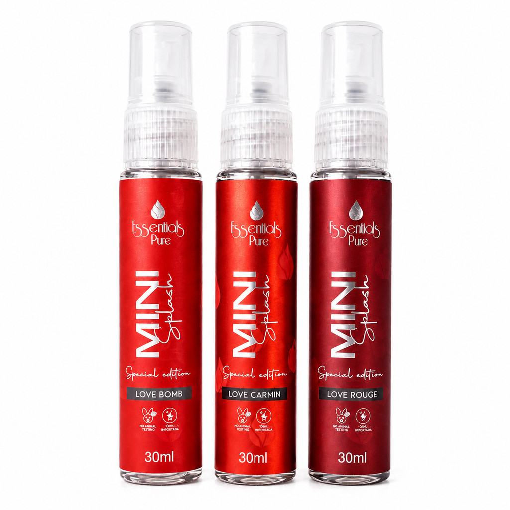 Kit Mini Love Essentials Pure 3x30ml Inspirado em Perfumes Importados Body Splash Feminino Luxo