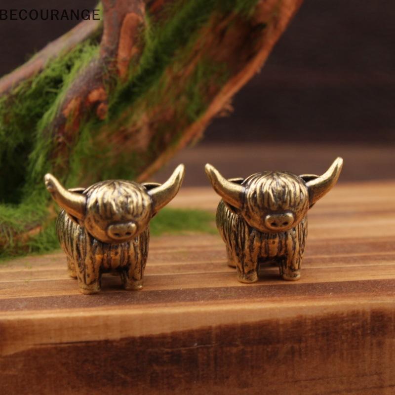 BEC Mini Retro Parede De Bronze Highland Gado Escultura Mão Brinquedo Presente Chaveiro Ornamento Mesa Escritório Em Cas