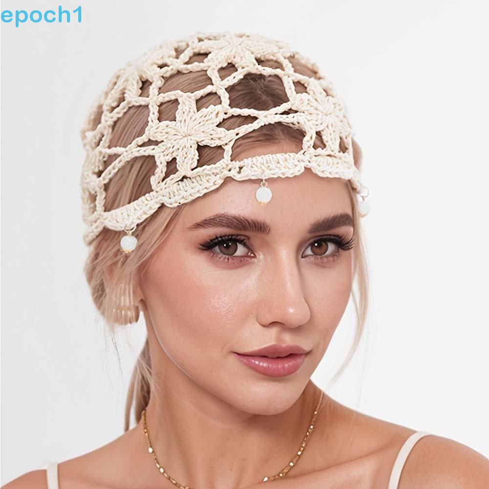 Chapéu De Malha De Flor De Crochê EPOCH1 , Gorro Fino Feito À Mão , Boné Tecido Estilo Étnico Coreano