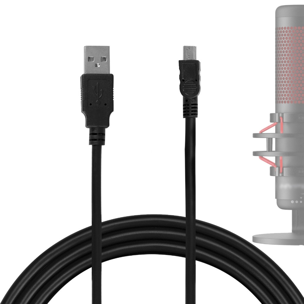 Cabo De Microfone Geekria Mini-USB Para De 10 Pés/300 CM , Compatível Com Blue Yeti , Pro , Snowball iCE , HyperX QuadCa