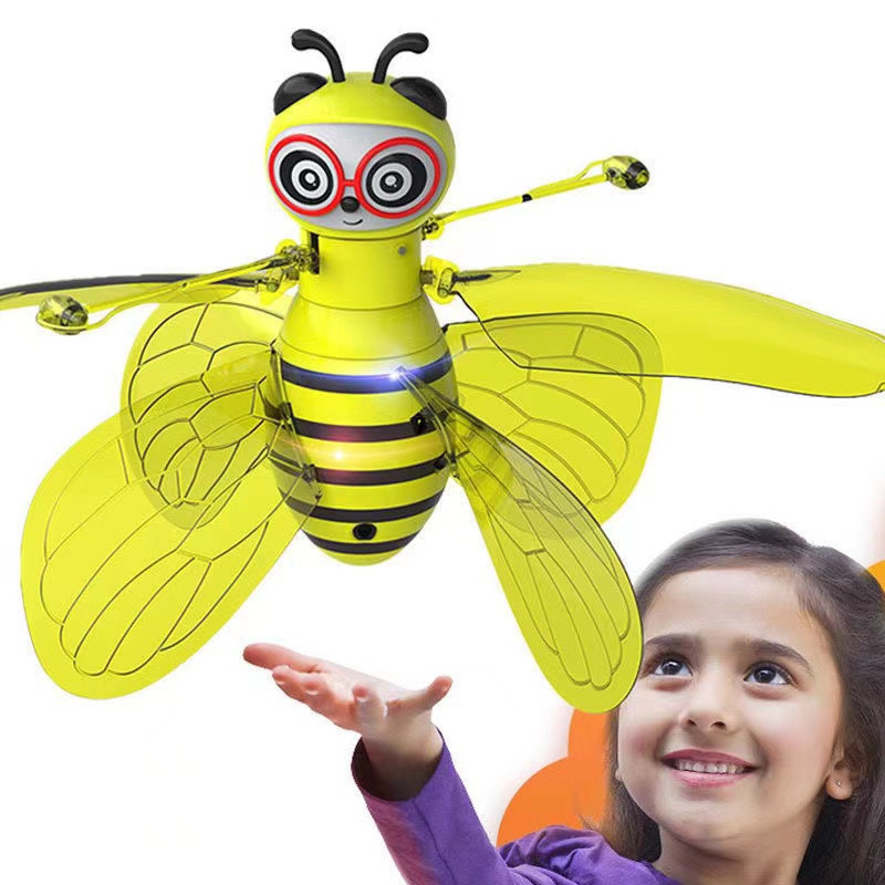 Folheto De Abelha Iluminado Brinquedo Voador De Entretenimento Infantil Robô Giratório