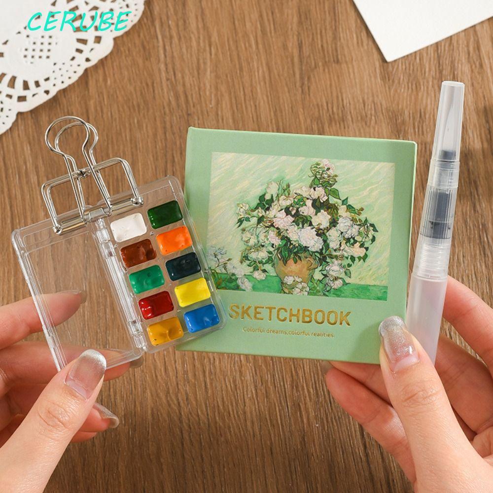 Caixa De Pigmento De Pintura CERUBE , Mini Paleta De Tinta Aquarela De Grade 10/21 , Vazia Dobrável À Prova D'água