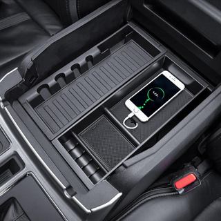 TACOBRO Center Console Organizer Compatible with 2015-2020 Ford F150 Accessories F250/350/450 SuperDuty (2017-2022) and 