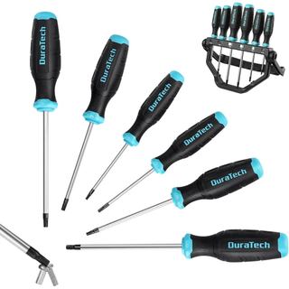 Conjunto de Chaves de Fenda DURATECH de 6 Peças, Conjunto de Chaves de Fenda Torx Magnéticas com 180 °   Suporte de Arma