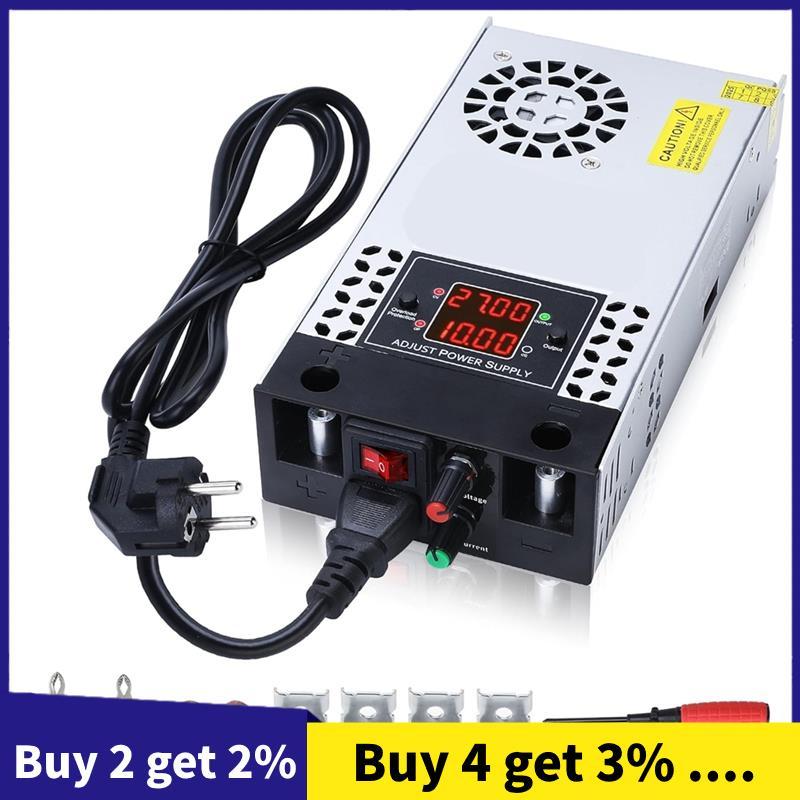 Fonte De Alimentação Ajustável 0-50V 10A 500W AC Para DC Conversor 5V 9V 12V 24V 48V Tiras LED CCTV Impressora 3D Câmera