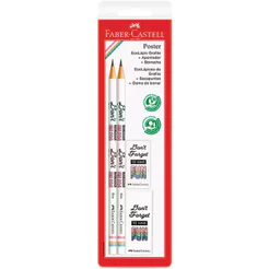 Lápis preto Poster Branco SM/935POSBR com2 lápis 1 apontador e 1 borracha Faber-Castell