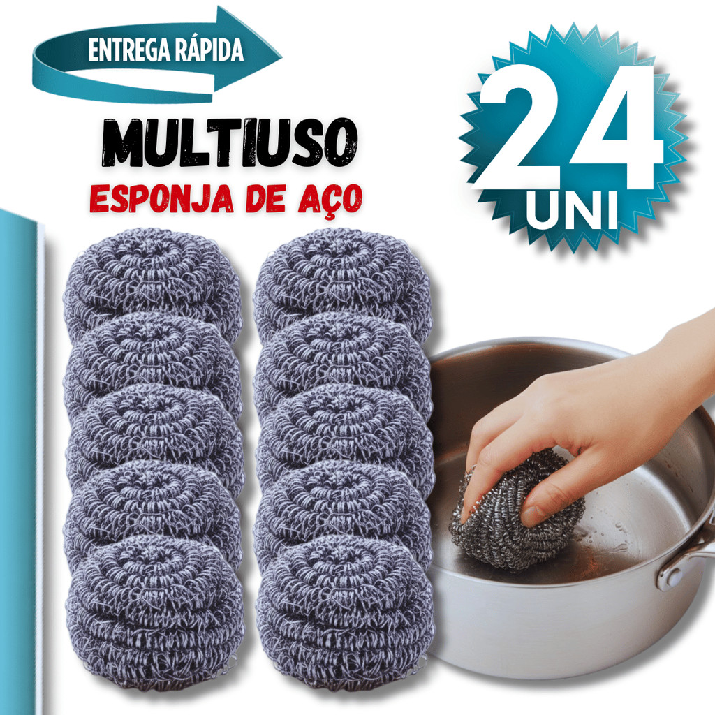 Utilidades Esponja Aço Buchinhas Lava Louça Limpeza Pesada Palha Aço Panela Grelha Cozinha Praticidades