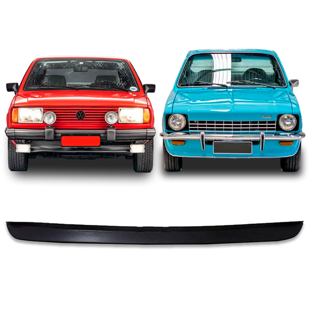 SPOILER BIGODINHO DIANTEIRO GOL VOYAGE PARATI SAVEIRO 80 A 86 CHEVETTE 73 A 78 PLÁSTICO PRETO LISO