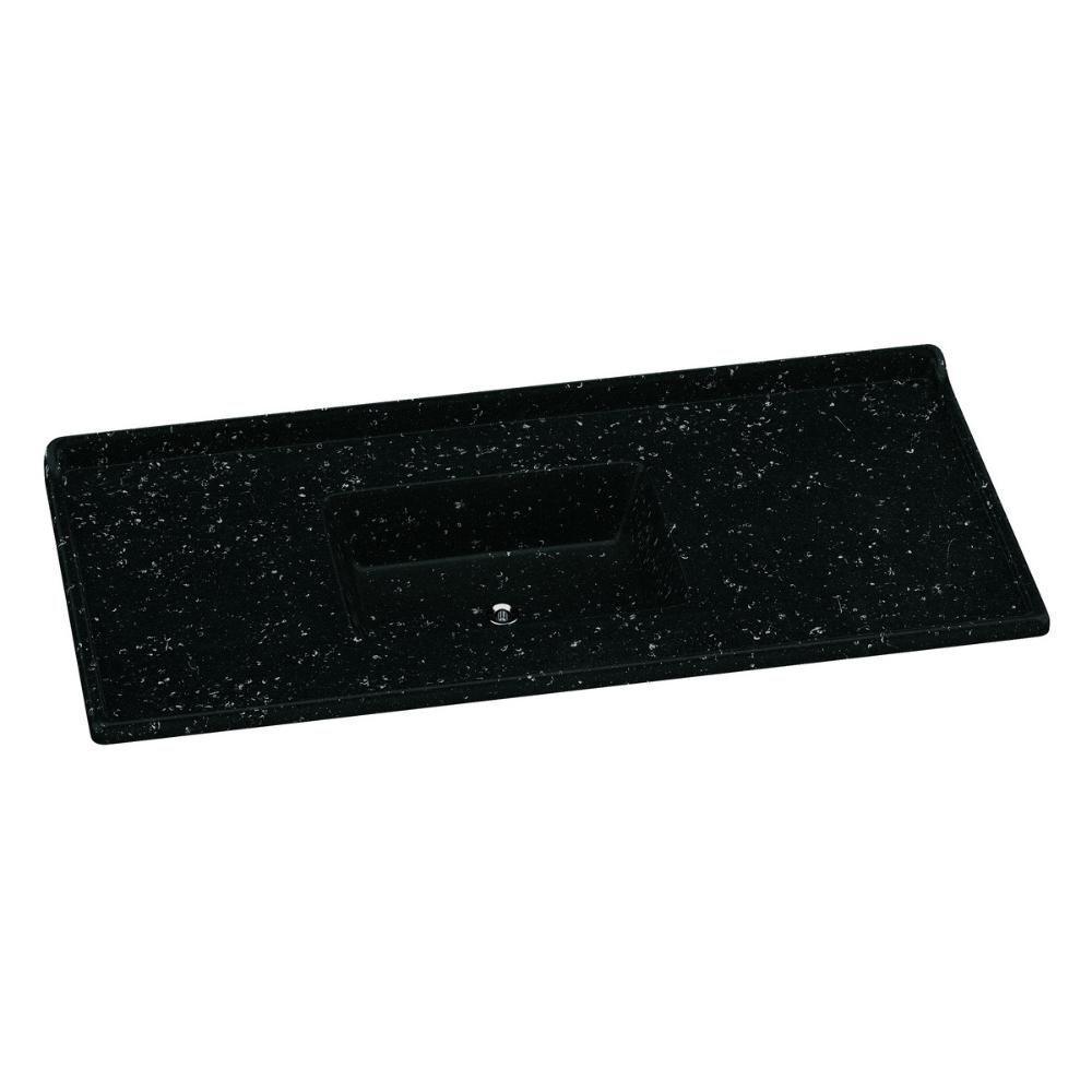 Pia De Cozinha Mármore Sintético 120x55cm Multimóveis CR20479 Preto