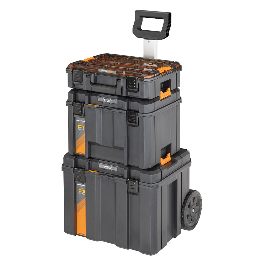 Torre Caixa de Ferramentas Modular Plástica com Carrinho TSTAK McLaren DWST60452 Dewalt
