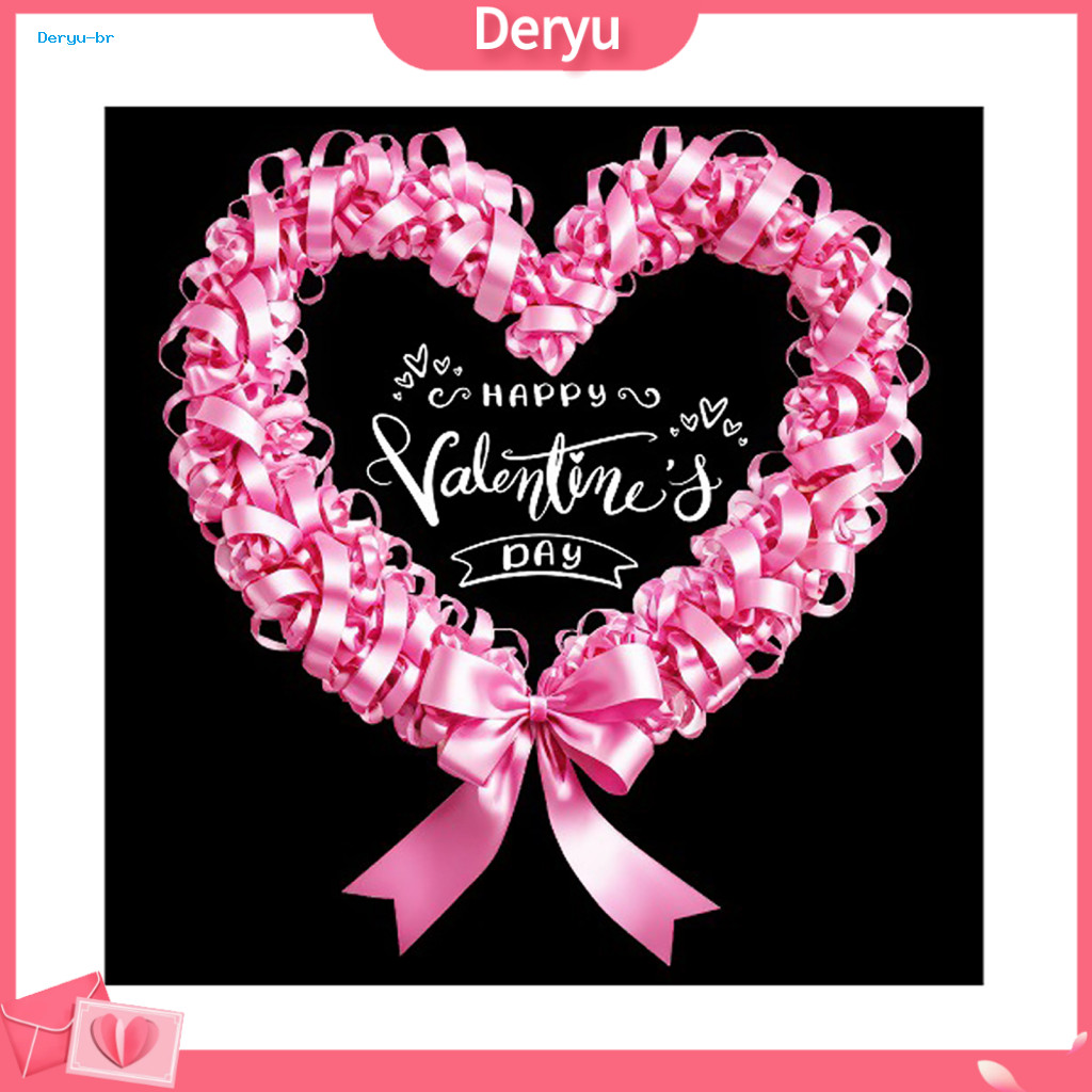 Valentine's Day Window Sticker Double-sided Printed Decal Valentine’s Heart Cling Removable Waterproof Pvc Rose Wreath