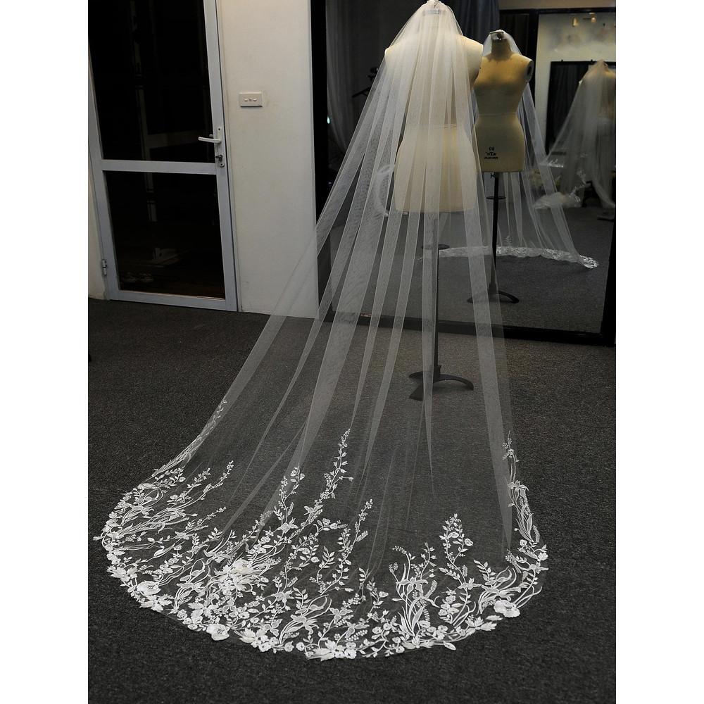 Vestido de noiva mestre, estilo longo, véu de renda para esfregar o chão, Super fada, estilo floresta, adereços para fot
