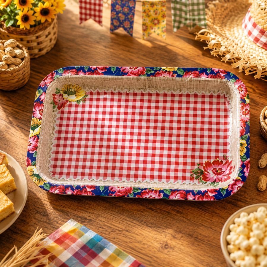 Bandeja Laminada de Festa Junina - Rocambole - 35x20cm - 1 unidade - Cromus - Rizzo