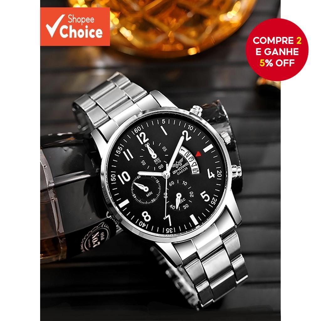 Relógio De Quartzo Masculino Pulseira De Aço Negócios Casual Calendário Moda Escala Dial Pulso Nova Tendência