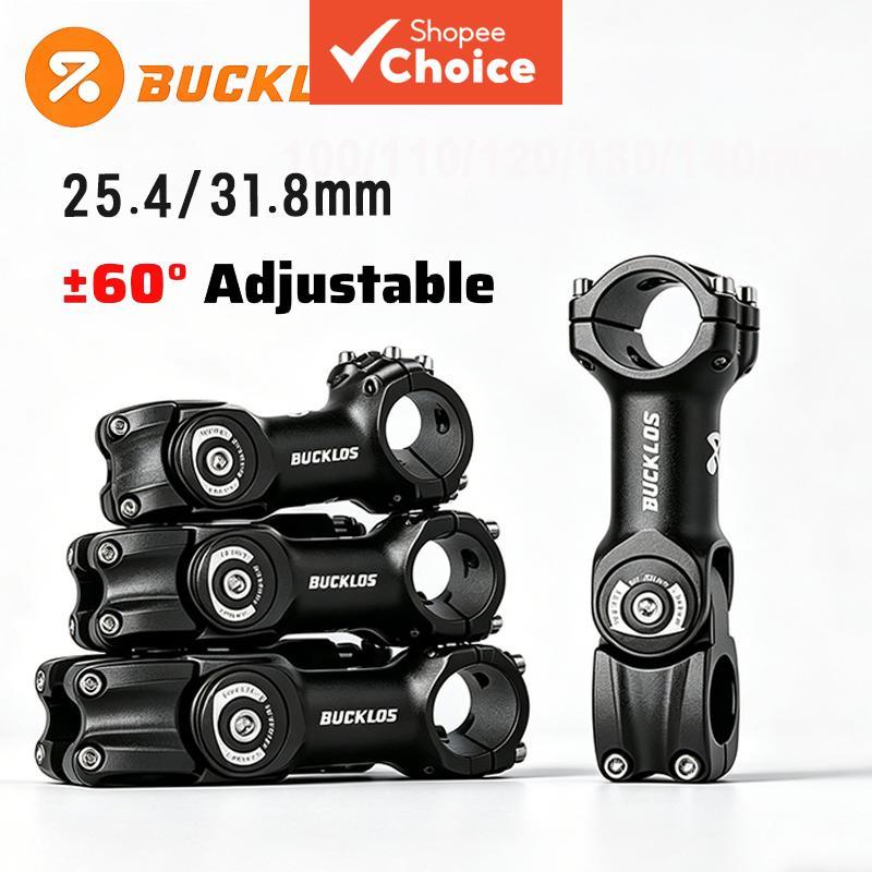 BUCKLOS Haste Ajustável de Bicicleta 100-140mm Haste Elevada 60° 31.8/25.4mm Haste de Guidão de Bicicleta CNC MTB Off