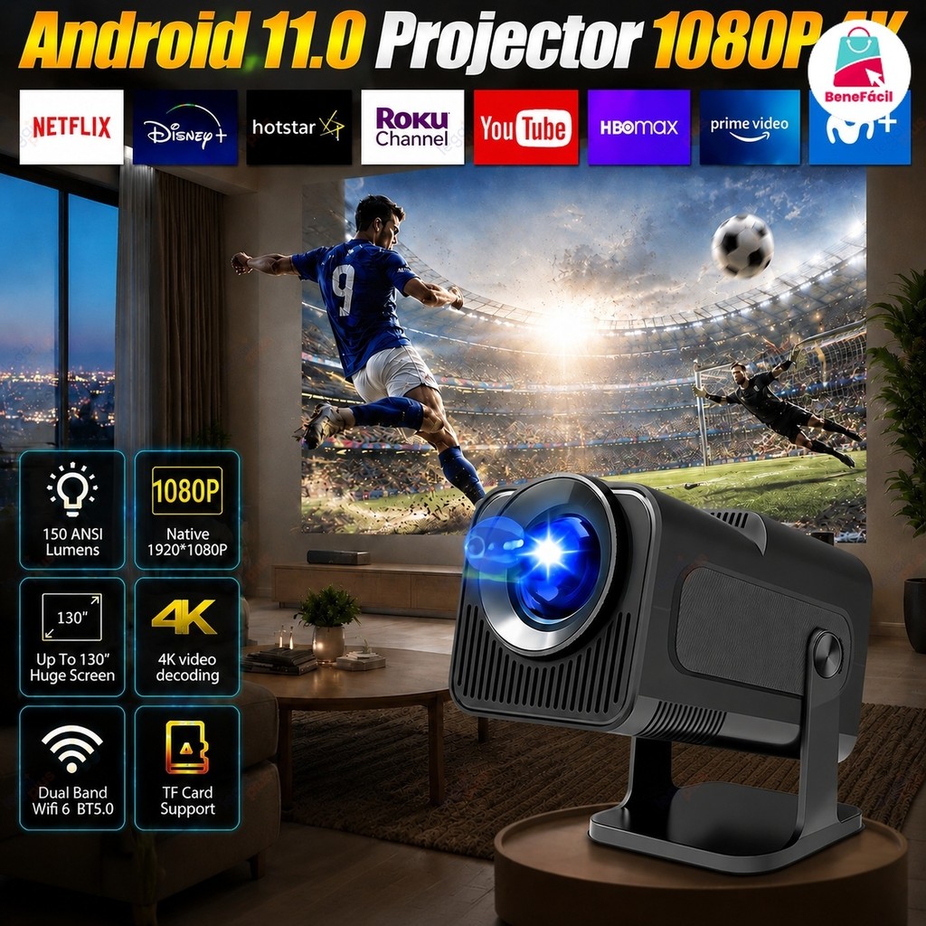 Projetor HY320  1080p preto envio do Brasil 110/220