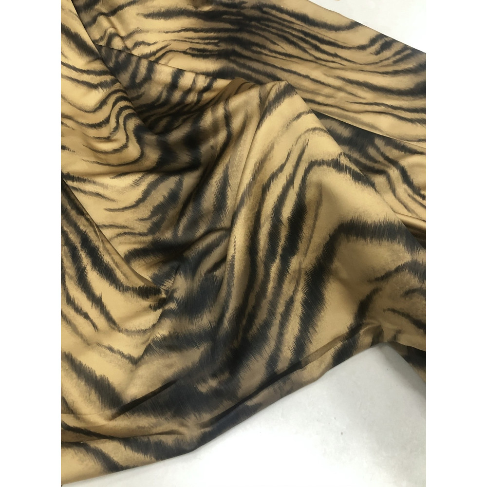 Fino cetim tigre padrão Animal impresso traje tecido nicho americano selvagem saia Designer tecido