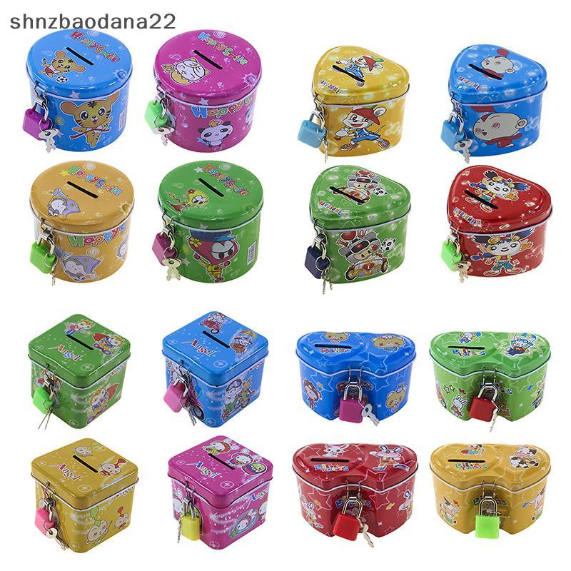 [Shnzd] Cofrinho De Metal De Lata Quadrado Fofo De Desenho Animado , Economizando Dinheiro , Moeda , Caixa De Brinquedo
