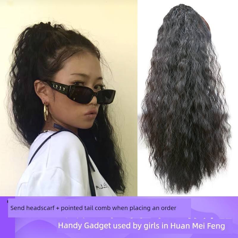 Aplique cache afro orgânico Crochet braids cacheado afro Peruca cacheada afro Rabo de cavalo Hip Hop quente de milho fof