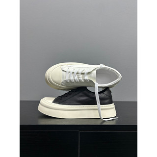 [Baba Xiansen] Nicho Original Simples Tênis Masculino Sapatos de Sola Grossa All-Match Sapatos Casuais Couro Genuíno Res