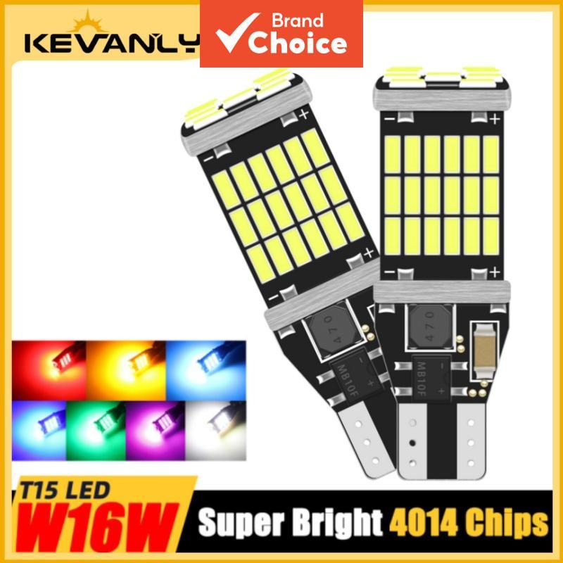 KEVANLY 2 peças luz de estacionamento para carro/motocicleta T15 45SMD W16W lâmpada de contato de cristal LED
