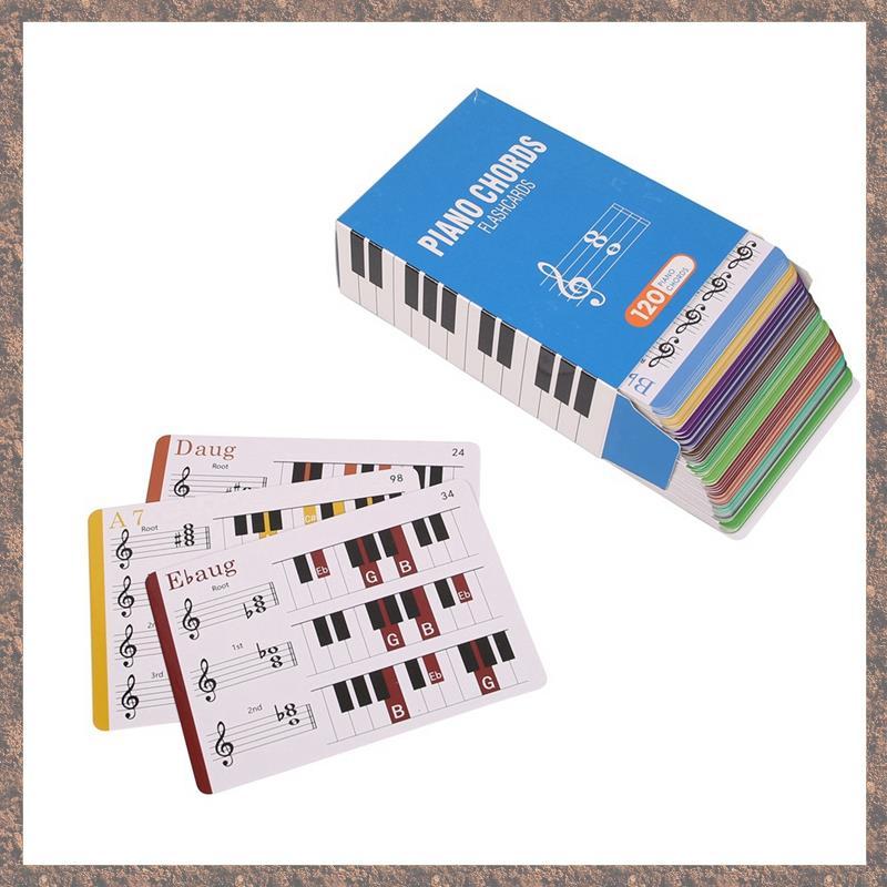(Vyos) 120 Pcs Acordes De Piano Escalas Gráfico Mestre Acorde Progressions Referência Música Aprender Para Professores E