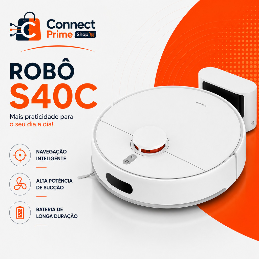 (NEW) Robô Aspirador S40C 5000 PA Inteligente Varre Aspira e Passa Pano Auto Recarga Silencioso App