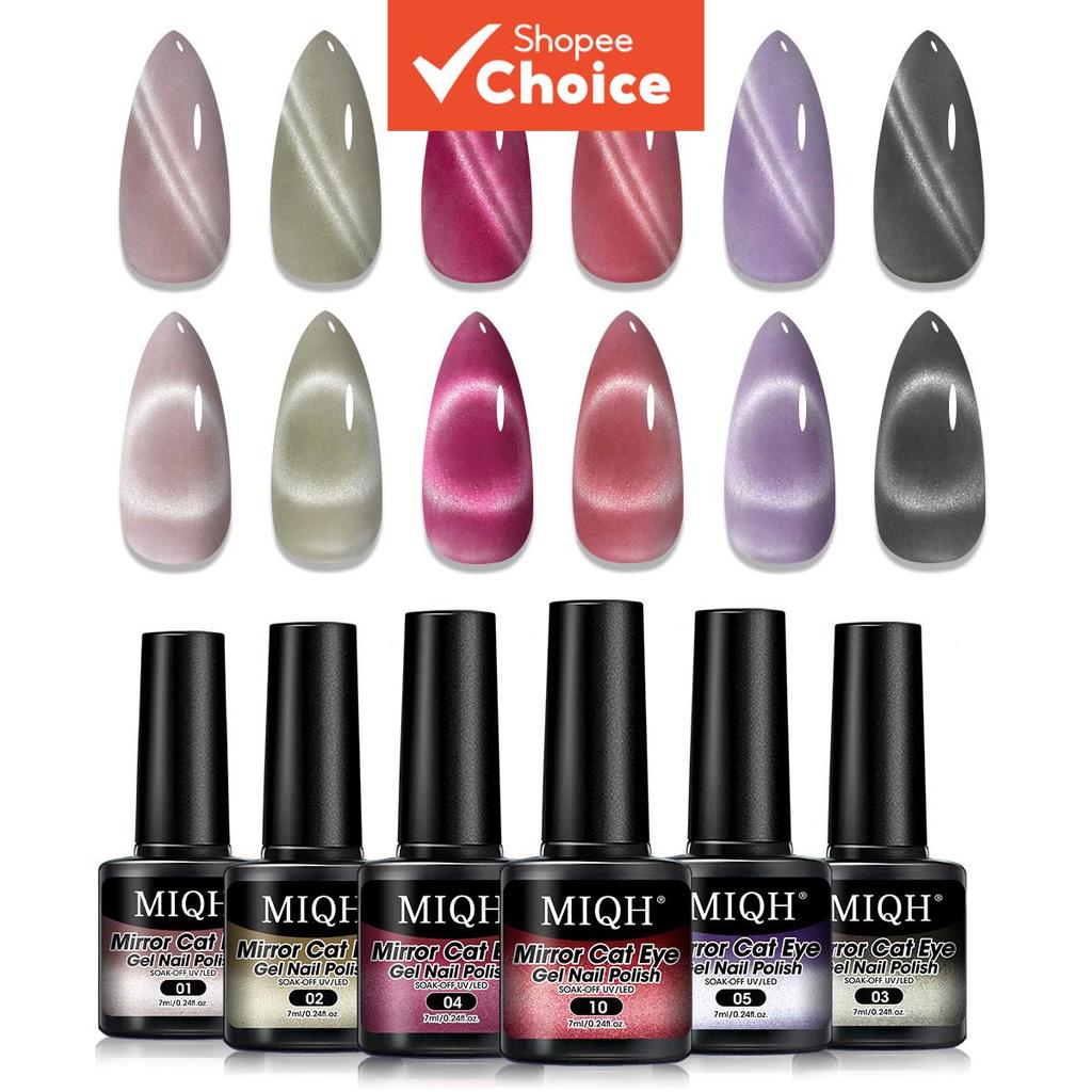 Conjunto de esmalte de gel para unhas de gato olho de seda MIQH, tons modernos, brilho reluzento, moda em gel de unha