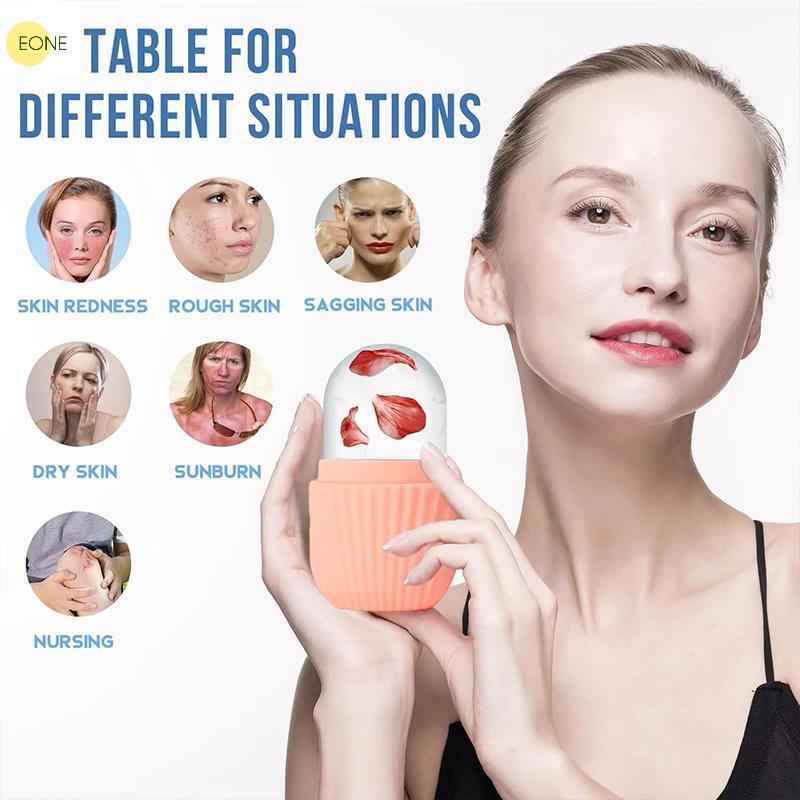 EONE Aço Inoxidável Gua Sha & Ice Face Roller Kit-Ferramenta Facial De Refrigeração Para Levantamento De Redução De Inch
