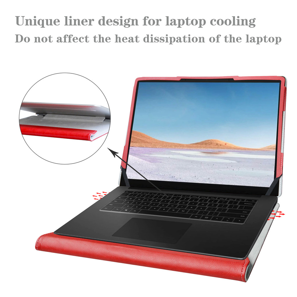 Capa De Proteção Total De Couro PU Para Laptop Microsoft Surface 3/4/5/6 15 Polegadas