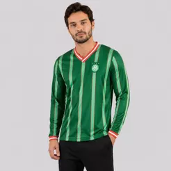 Camisa Palmeiras Retrô 2001 Manga Longa Verde