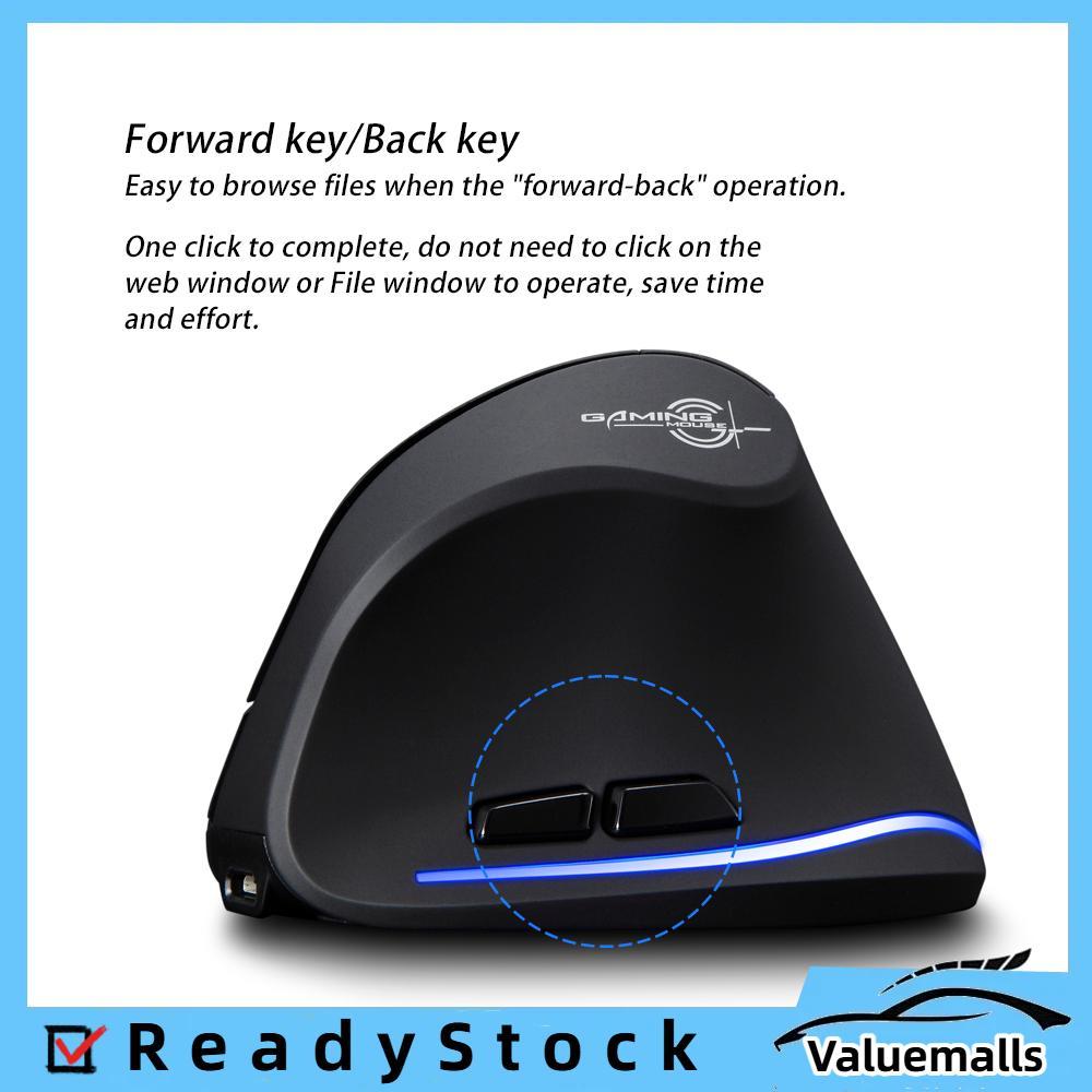 valuemalls-br F-35 mouse sem fio vertical ergonômico recarregável 2400 velocidade de movimento opcional portátil para