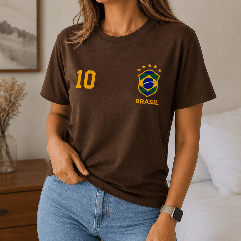 Camiseta Feminina  Brasil Oversized Hexa Copa Camisa Manga Curta Jogo Futebol